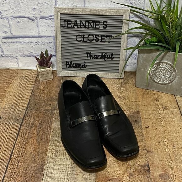 Boss Hugo Boss black loafers size 11.5 - Picture 1 of 16